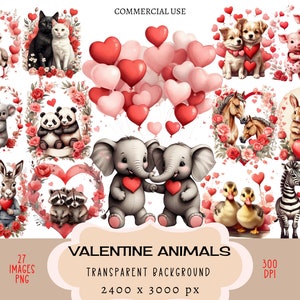 Archivo PNG CLIPART de parejas de animales de San Valentín Uso comercial Fondo transparente Elefante Perro Gato Panda Conejito Mapache Amor Corazón Diario basura