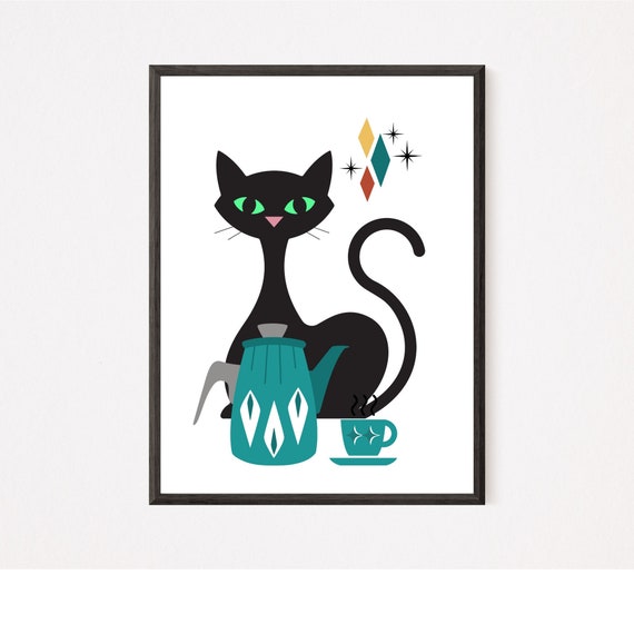 【CAT】　vintage poster Victorian Cat Art Vintage Poster - Etsy