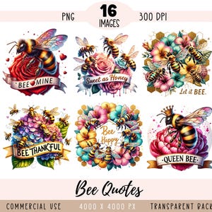 Bee Quote CLIPART PNG files, Bumblebee Sublimation, Flower Bee Yourself Queen Bee Ribbon Banner Sign, Commercial use, Transparent background