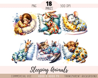 Fichiers PNG CLIPART animaux de l'heure du coucher, pyjama sublimation, pyjama costume de nuit singe, usage Commercial fond transparent