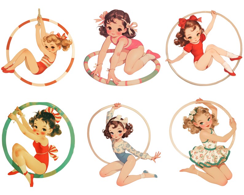 Gymnastic Girls CLIPART PNG Files Commercial Use Transparent Background ...