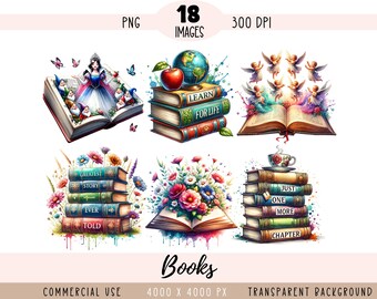 Boeken CLIPART PNG-bestanden, verhalenboeksublimatie, sprookjesboeken met citaten, boekenstapel christelijk boek commercieel gebruik transparante achtergrond