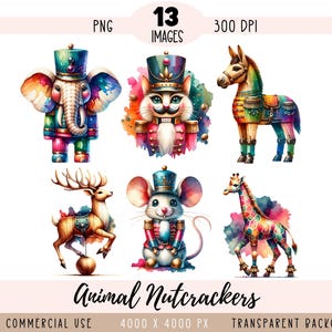 Quebra-nozes Animal CLIPART PNG arquivo, Sublimação de Natal, Gato Elefante Girafa Cavalo de Madeira Rato, Uso comercial, Fundo transparente