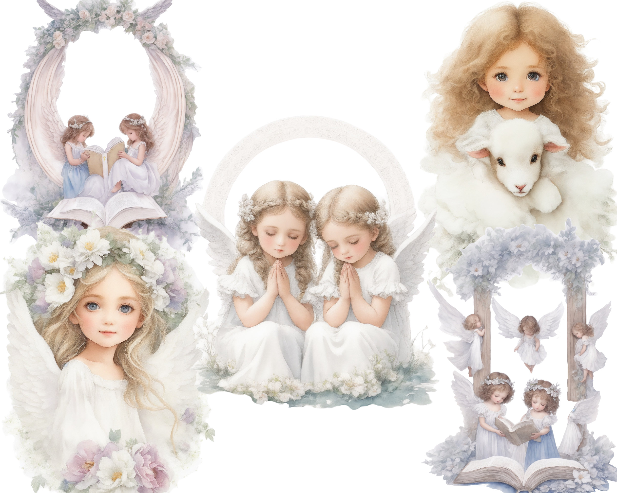 Adorable Angels CLIPART PNG Files, Commercial Use, Transparent ...