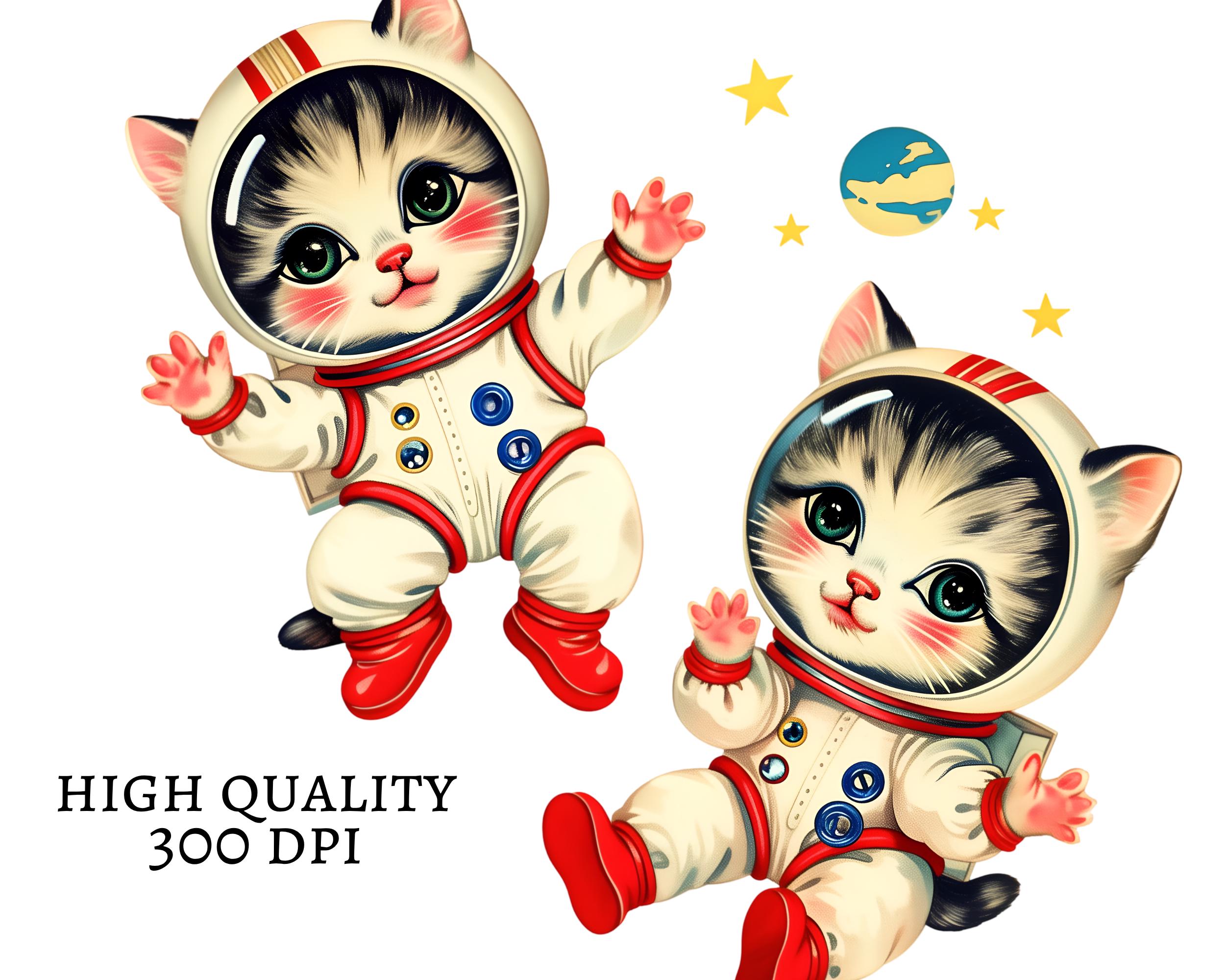 Cats in Space CLIPART PNG Files, Astronaut Sublimation, Outer Space ...