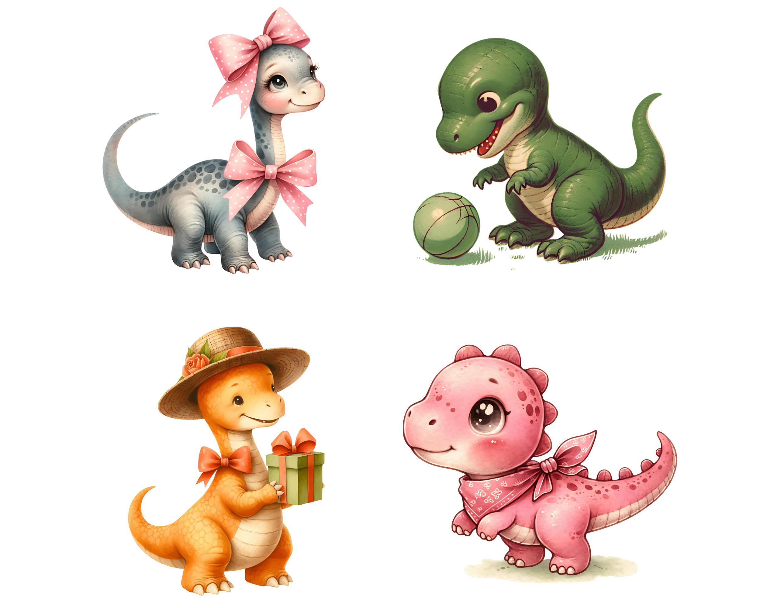 Dinos CLIPART PNG Files, Cute Dinosaurs, Colourful Kids Decor ...