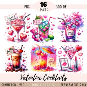Cocktail di San Valentino CLIPART file PNG, Pozione d'amore Sublimazione Acquerello Alcol Bevanda Liquore Spiriti Uso commerciale Sfondo trasparente