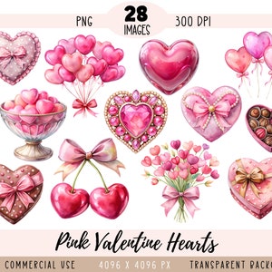 Arquivos PNG CLIPART de corações de dia dos namorados Uso comercial Fundo transparente Caixa de chocolate Coquete Balão de laço rosa Cereja Amor Lixo Diário