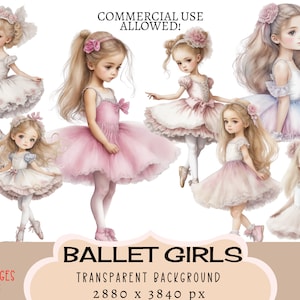 Ballet Girls CLIPART PNG archivos Uso comercial Fondo transparente Pequeña bailarina bailarina bailando rosa blanco lindo pegatinas diario basura