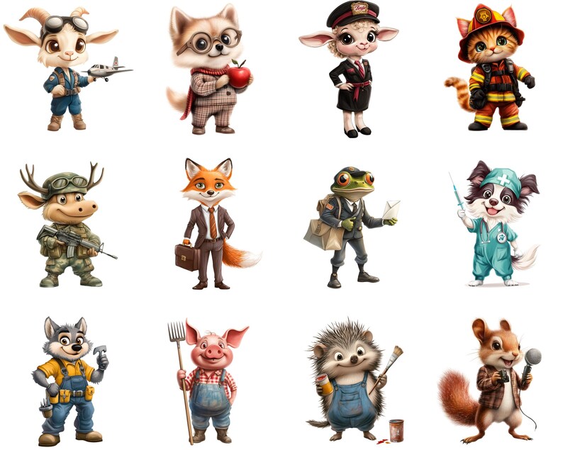 Professions Animals Occupational Animals CLIPART PNG Files, Working Wild Animals, Moose ...