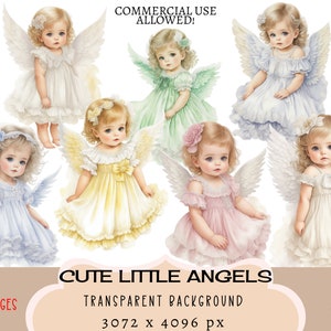 Archivos PNG CLIPART de angelitos, Uso comercial, Fondo transparente Lindos querubines Bebés Niñas Niños pequeños Color Pastel Rosa Azul Diario basura