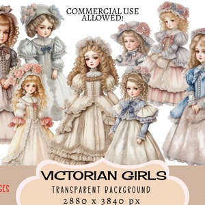 Archivos PNG CLIPART de chicas victorianas, Uso comercial, Fondo transparente Vintage Antiguo Barroco Moda Dolly Lindas pegatinas Diario basura