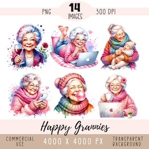 File PNG CLIPART di Happy Grannies, nonna sublimazione, rosa Nana computer portatile nonna smartphone vino uso commerciale sfondo trasparente