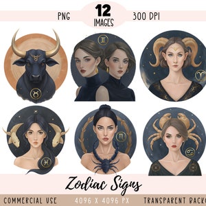 Archivo PNG CLIPART de signos del zodíaco, sublimación de signos del zodíaco, astrología femenina, círculo redondo, uso comercial, fondo transparente