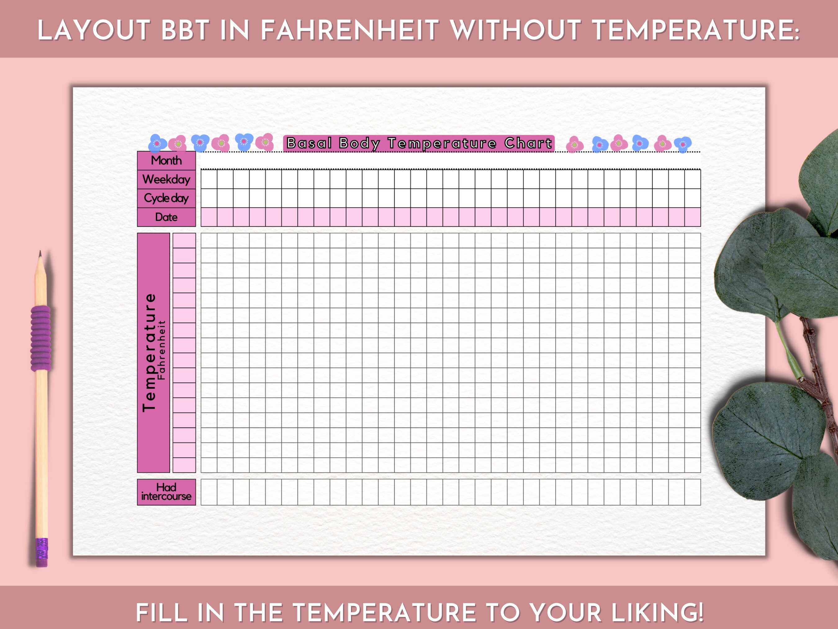 Basal Body Temperature Tracker for Printing Fertility - Etsy