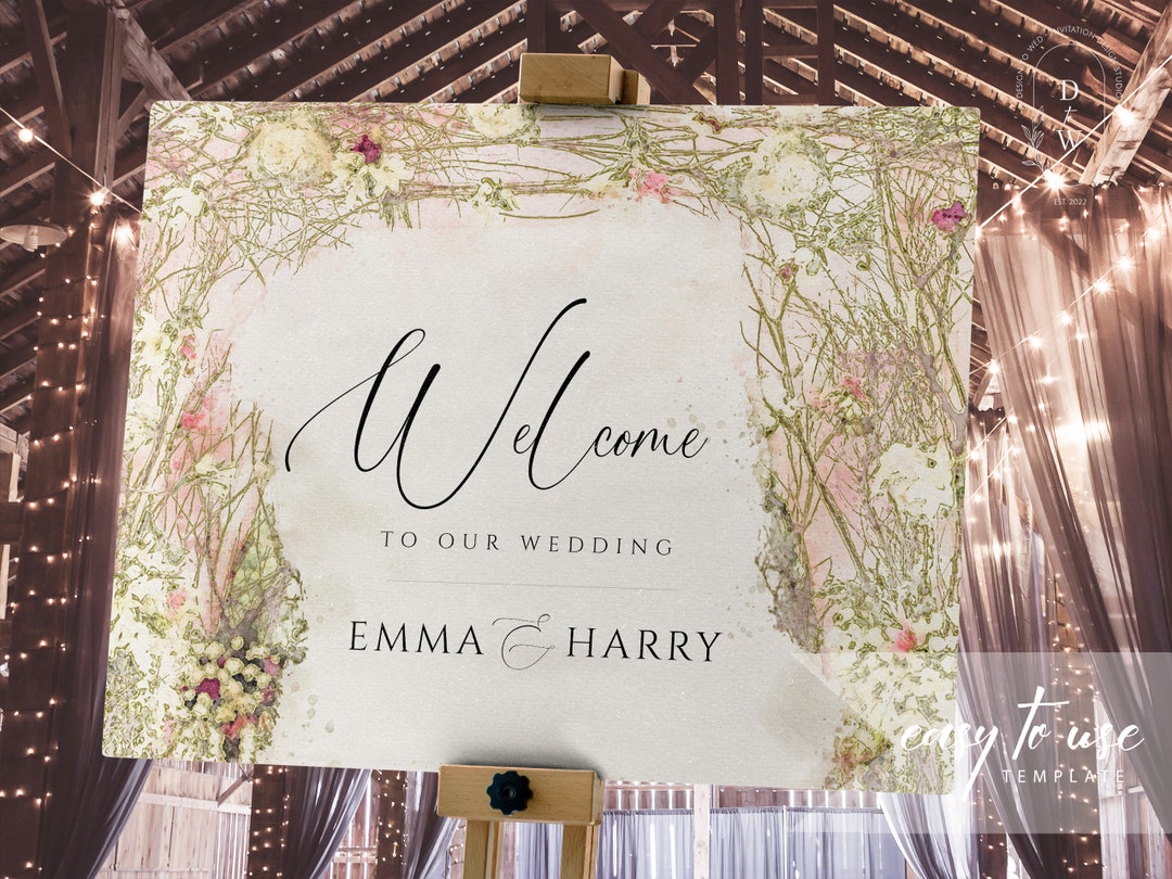 Wedding Welcome Sign Template DIY Wedding Sign Welcome Printable Rustic ...