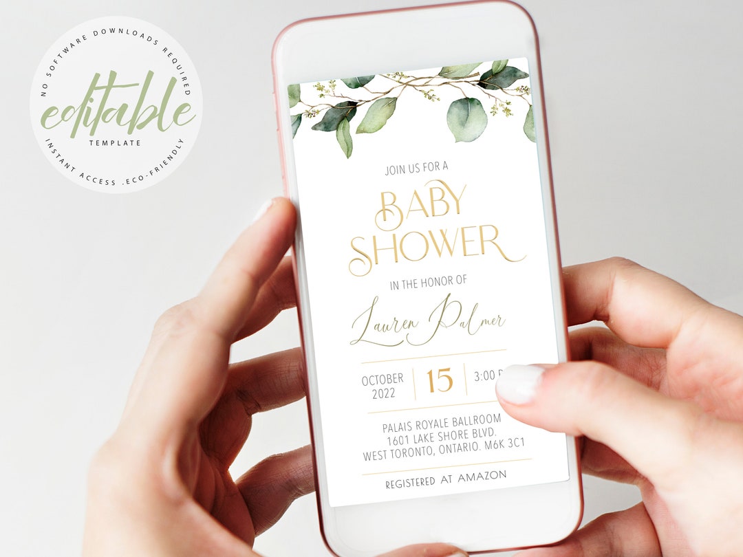 Evite Baby Shower Invitation Template Gender Neutral Theme Etsy