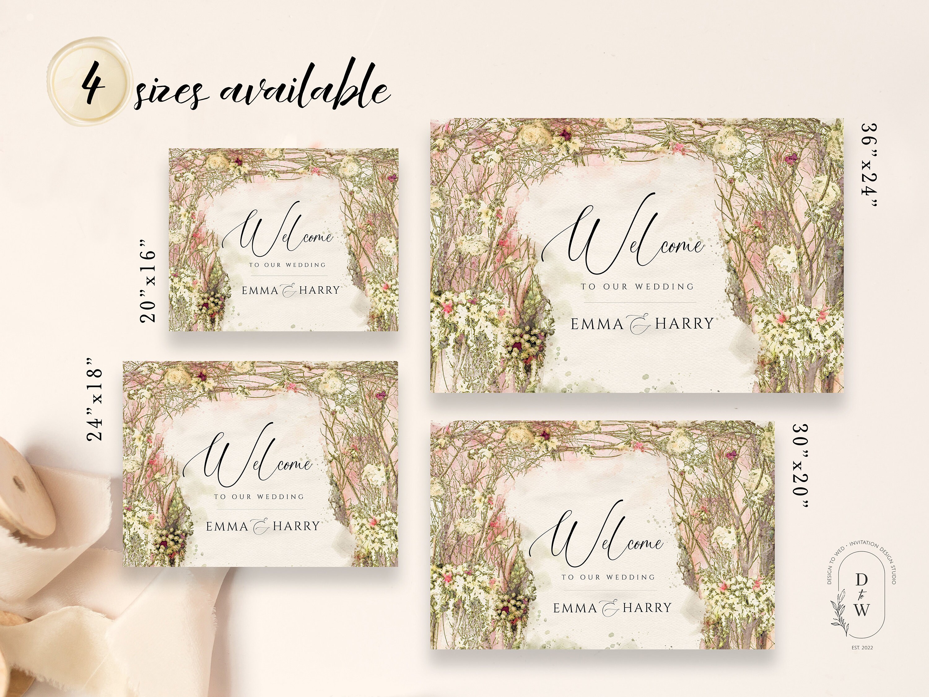 Wedding Welcome Sign Template DIY Wedding Sign Welcome Printable Rustic ...