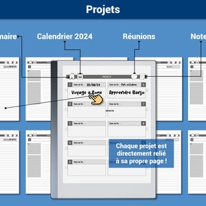 Pack productivité : Daily Business Planner, agenda 2024 et Meeting Planner pour la reMarkable® Navigation hypertexte Version française image 6