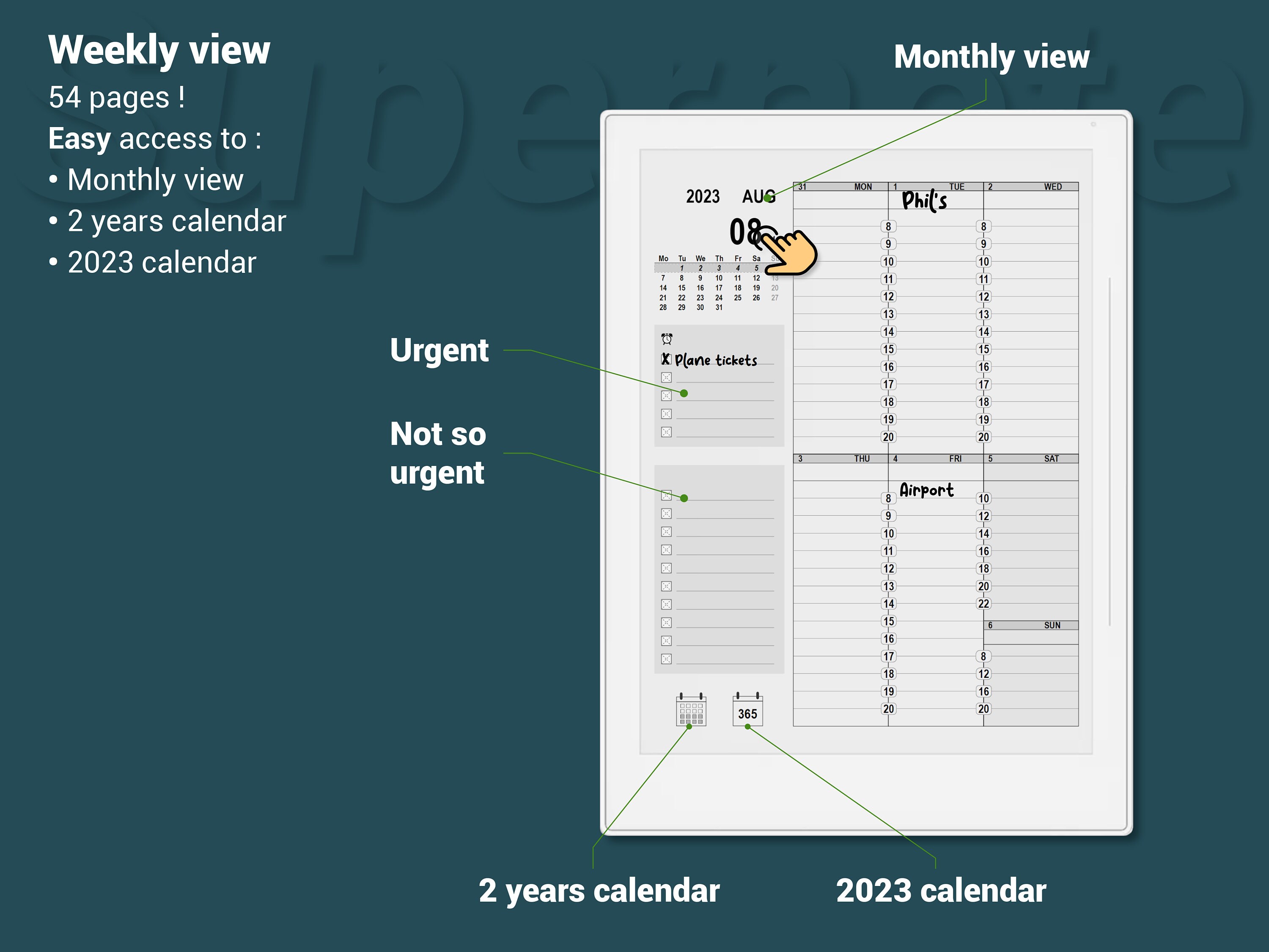 Essential Pdf Planner 2023 Edition for the Supernote A5X & Etsy