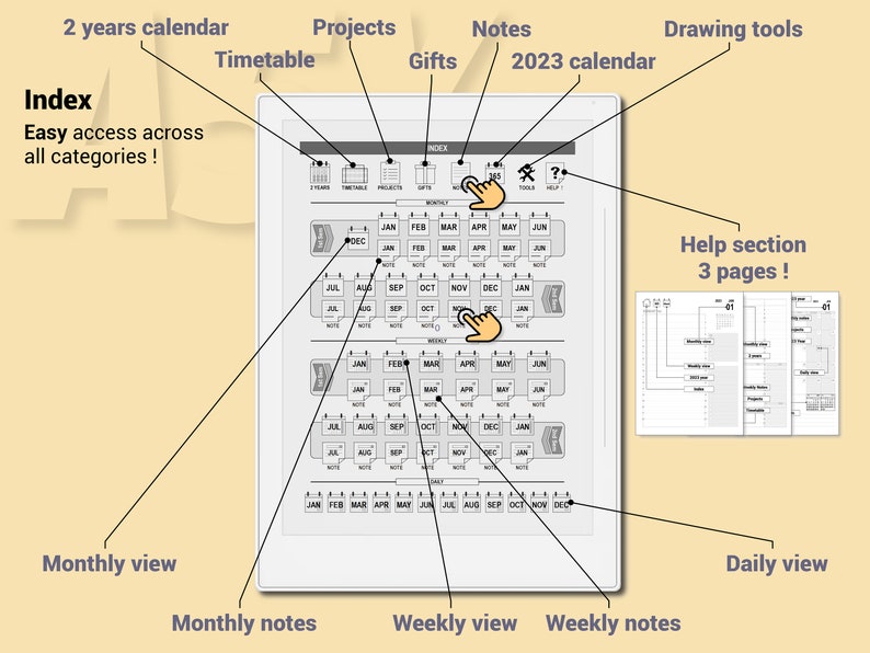 Vertical Daily Pdf Planner 2023 Edition for Supernote A5X Etsy