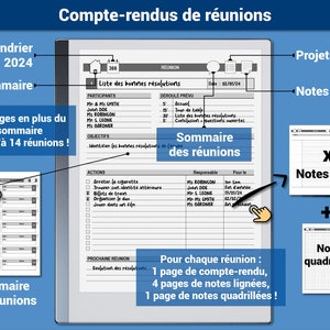 Pack productivité : Daily Business Planner, agenda 2024 et Meeting Planner pour la reMarkable® Navigation hypertexte Version française image 5