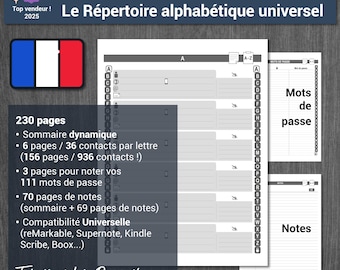 ALPHA - Alphabetical, interactive and universal directory for all e-Ink tablets