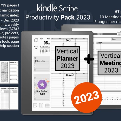 Vertical Daily Pdf Planner and Meeting 2023 Edition for the Etsy