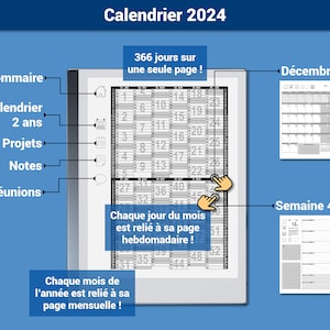 Pack productivité : Daily Business Planner, agenda 2024 et Meeting Planner pour la reMarkable® Navigation hypertexte Version française image 7