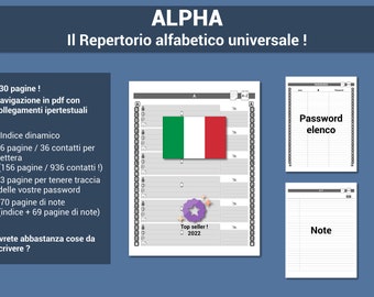 ALPHA - PDF ipertestuale - Elenco alfabetico universale per tutti i e-Ink device (reMarkable - Supernote - Kindle Scribe - Boox)