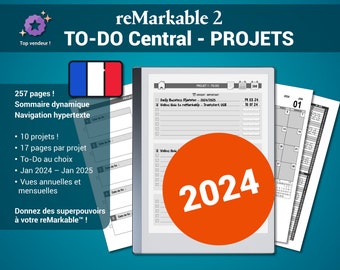 TO-DO Central - Gestionnaire de projets pour la reMarkable® avec liens hypertextes - Version française