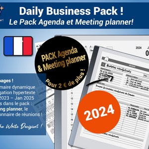 Pack productivité : Daily Business Planner, agenda 2024 et Meeting Planner pour la reMarkable® Navigation hypertexte Version française image 1