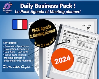 Pack productivité : Daily Business Planner, agenda 2024 et Meeting Planner pour la reMarkable® - Navigation hypertexte - Version française