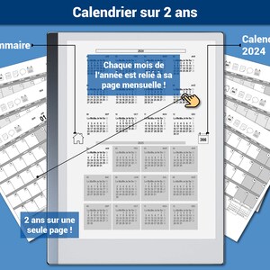 Pack productivité : Daily Business Planner, agenda 2024 et Meeting Planner pour la reMarkable® Navigation hypertexte Version française image 3