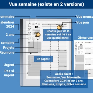 Pack productivité : Daily Business Planner, agenda 2024 et Meeting Planner pour la reMarkable® Navigation hypertexte Version française image 9