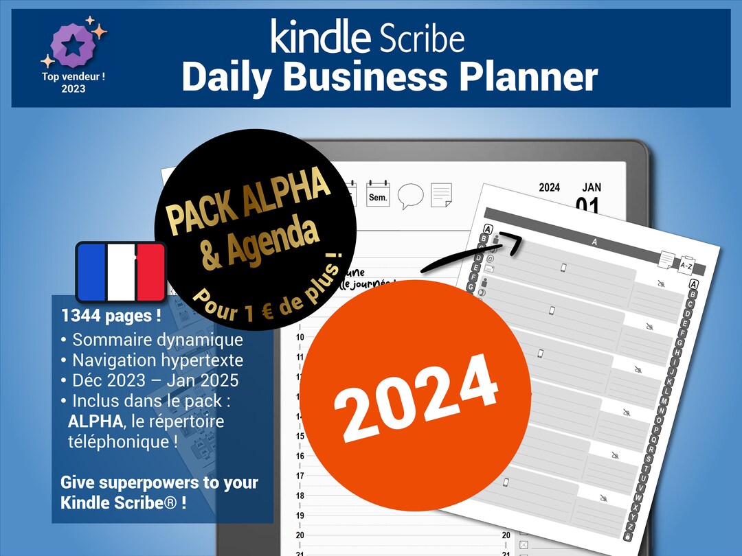 Daily Business Planner & ALPHA Pack, 2024 Pdf Calendar, Alphabetical