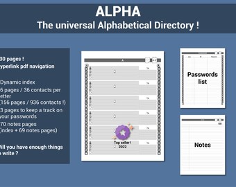 ALPHA - Hyperlinked pdf - Universal Alphabetical Directory for e-Ink devices