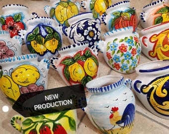 Vaso da parete in ceramica dipinto a mano, 22 cm x 20 cm: decorazione colorata per il giardino (22 x 20 cm)