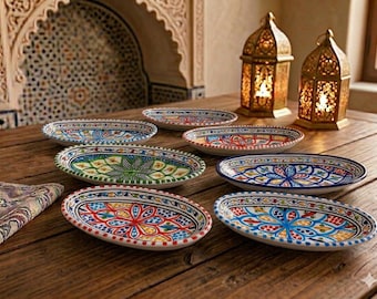 ¡¡NUEVO!! MAGNIFICO vassoi decorati tunisini marocchini !!Estilo boho! 20/30cm