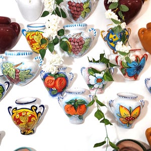 Handbemalter Keramik Wandpflanztopf: 22 x 20 cm ( 22 x 20 cm )