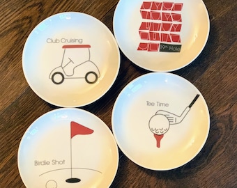 Golf Dishes - Set of 4 appetizer plates