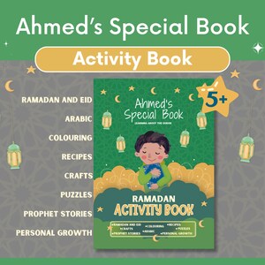 Ahmed’s Special Book Activity Book - Ramadan Activity Book - Islamic Activity book -  Learning about the Quran - Ramadan - Eid