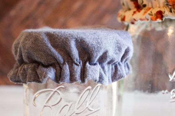 Reusable Mason Jar Cover | Linen Fermentation Lid | Kombucha & Sourdough Starter Cover | Eco-Friendly Kitchen Accessory