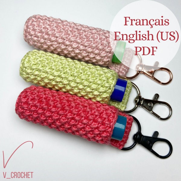 Modèle pour porte-clés pour baume à lèvres/Patron pour crochet/PDF à télécharger/Français et anglais (US)