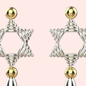 Pure Silver Magen David Torah Pomegranates, Rimonim Torah, Torah Case, Gold Plated 18k, Judaica Art, Jewish Gift, Judaica Handmade