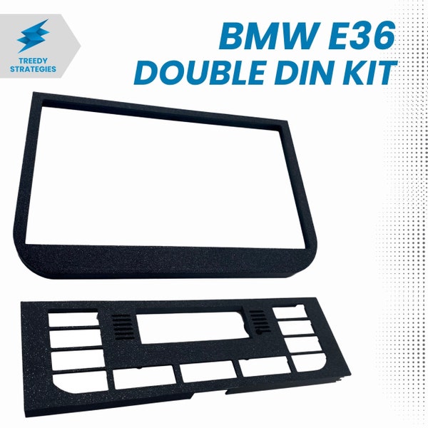 BMW E36 Double Din Head Unit Bezel & Square HVAC Combo for LHD | Factory Style Finsih | Receiver Trim | 92-98 3-Series | Interior Trim