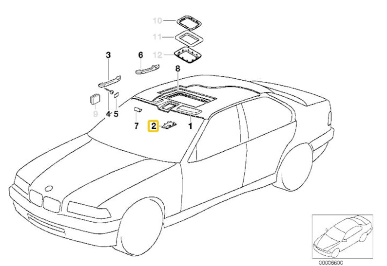 BMW E36 Sedan Sunroof Delete Panel Sun Roof Motor Cover for E36