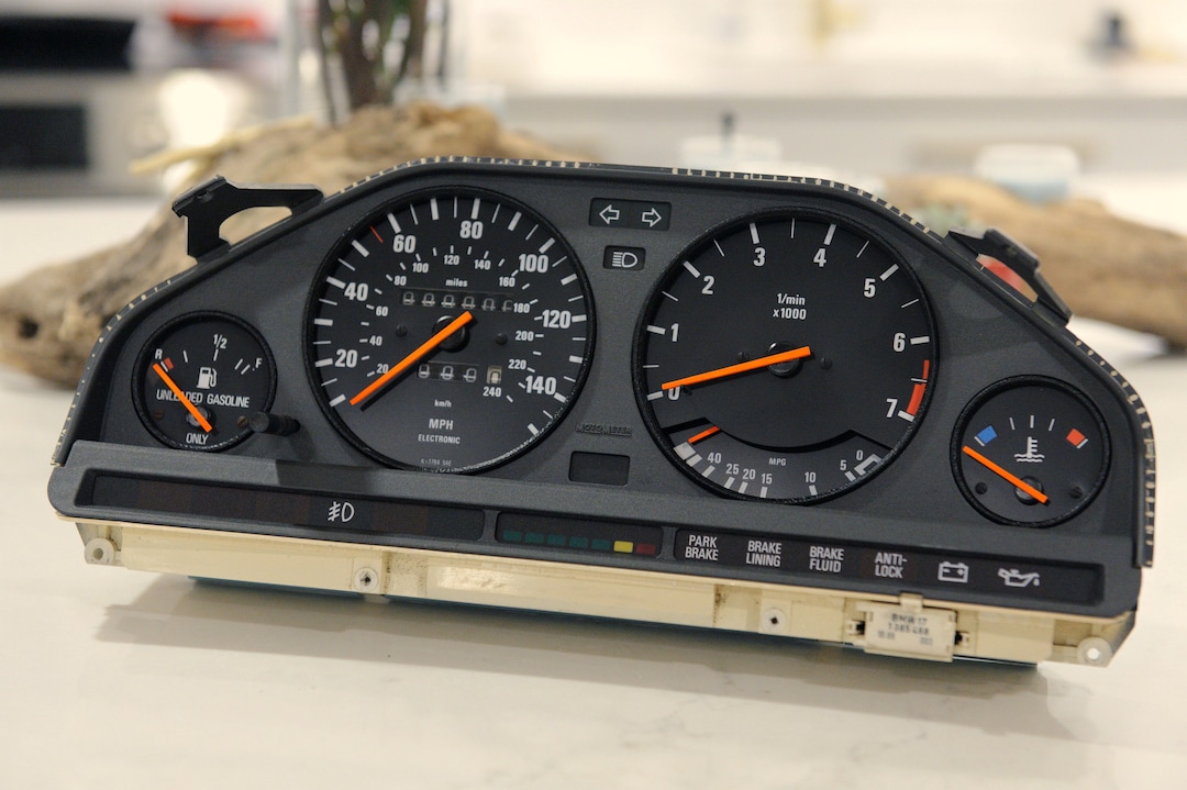 BMW E30 Gauge Cluster Ring Set Black Dashboard Gauge Rings Set of 4