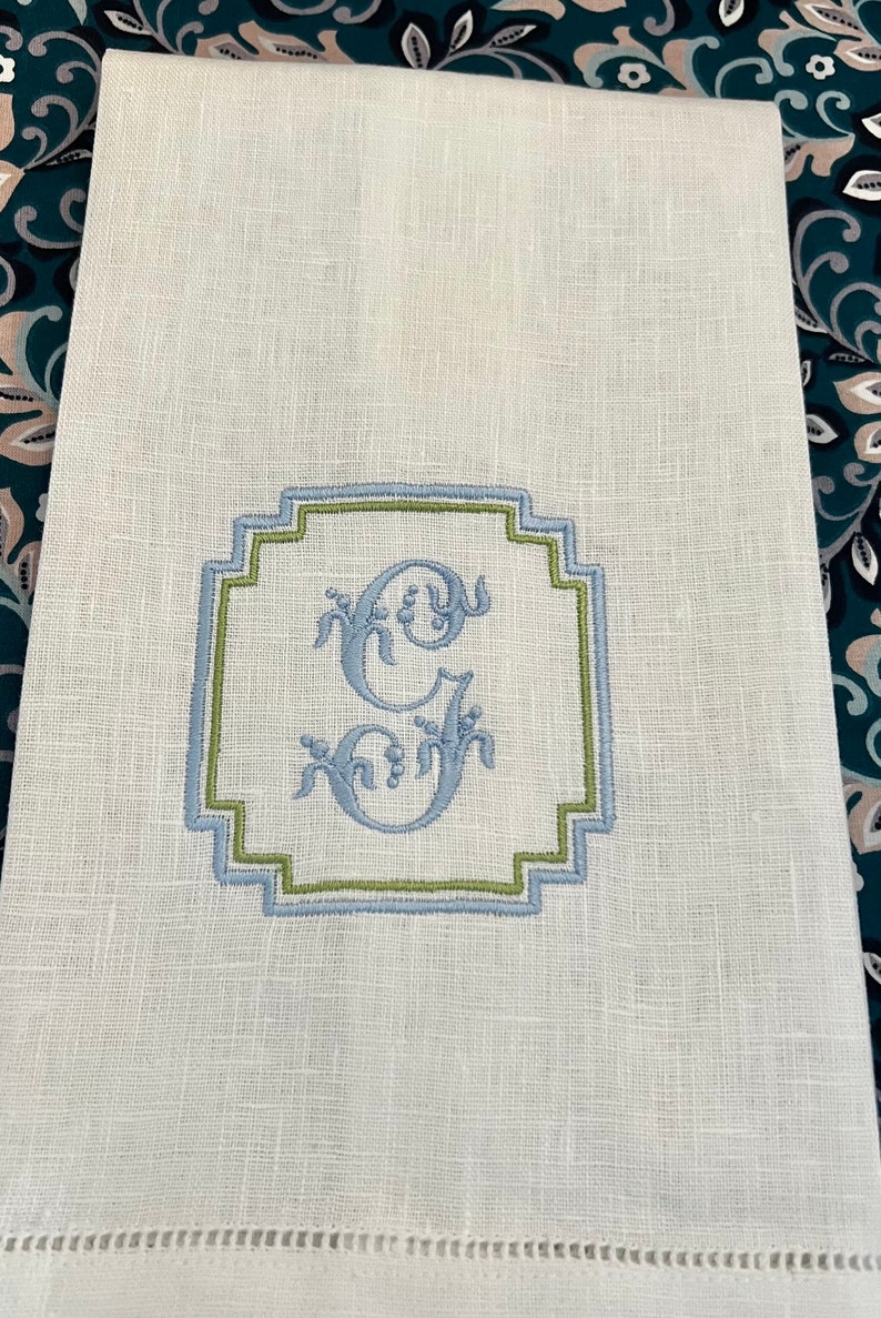 Personalized Bathroom Hand Towel with Embroidered Initials or name Monogram| Unique Wedding Shower Gift
