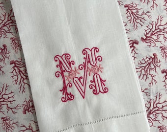 Personalized Bathroom Hand Towel with Embroidery Initials or name Monogram| Unique Wedding or Hostess Gift